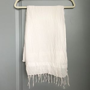 White Fringe Scarf